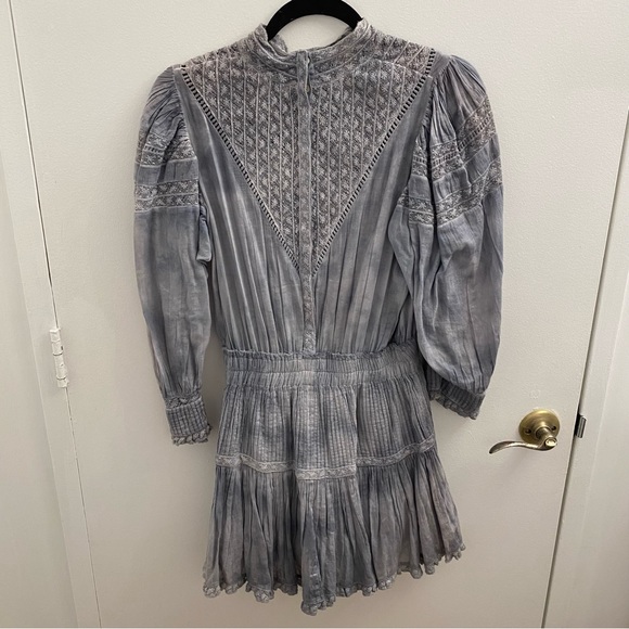 Love Shack Fancy Viola Dress - Washed Denim Hand Tie Dye - Picture 4 of 4